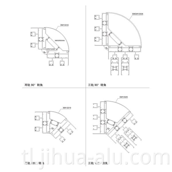 Aluminum XM88-133 Insulated Three-Track Push-Pull Window Assembly Structure